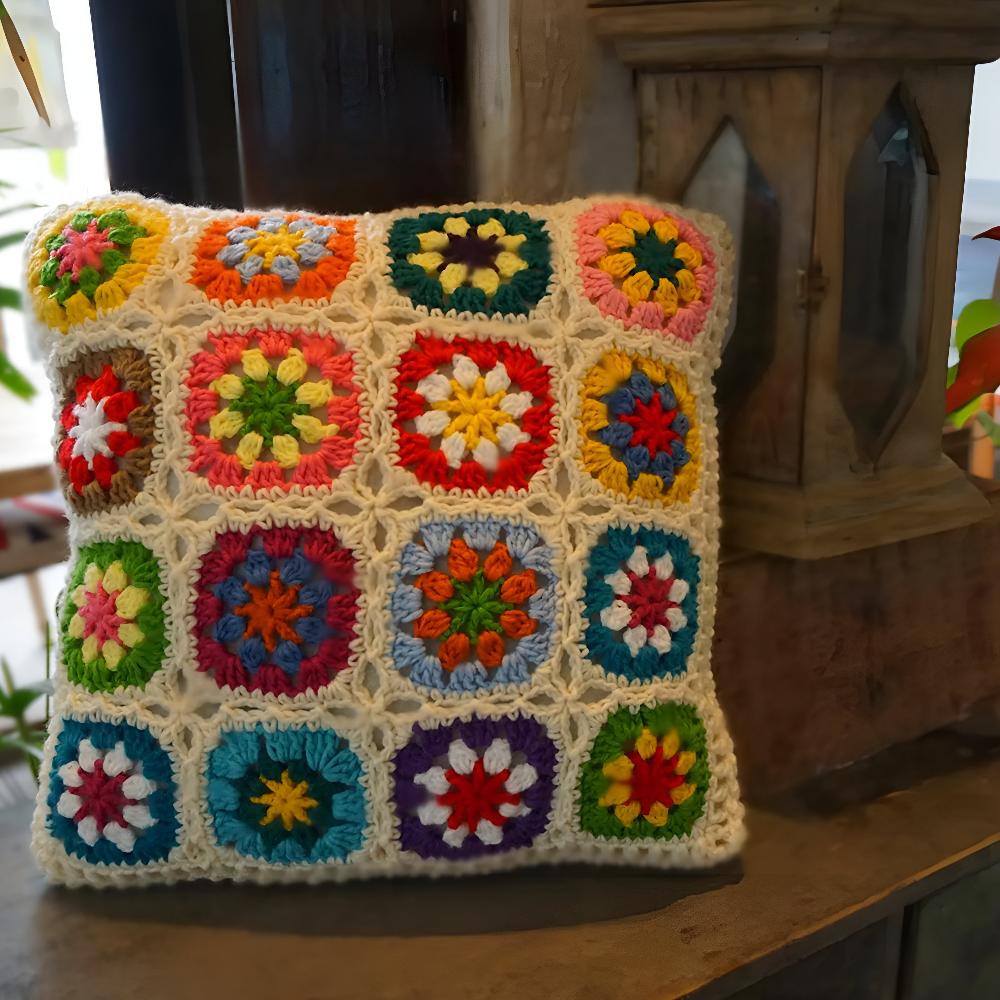 Floral Crochet Cushion Cover — additional view