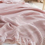 Olivia Waffle Throw Blanket — product detail view