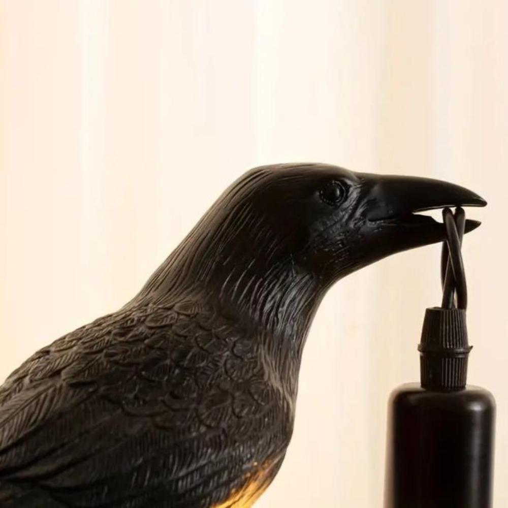 Gothic Halloween Crow Lamp — product detail view