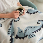 Nautical Seahorse Throw Blanket — product in use