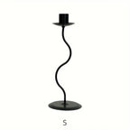 Sculpted Wavy Iron Candle Holder — lifestyle shot