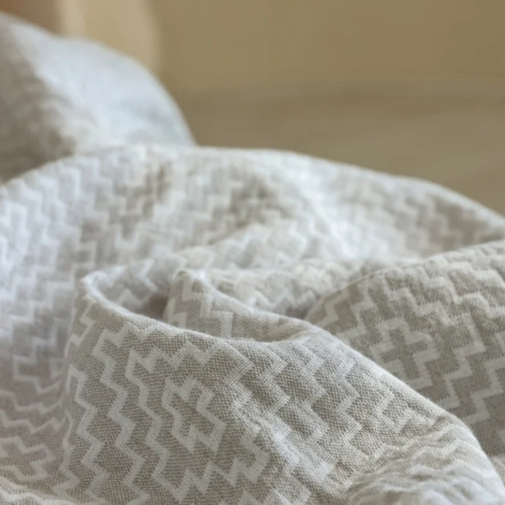 Cosy Maze Pure Cotton Blanket — product in use