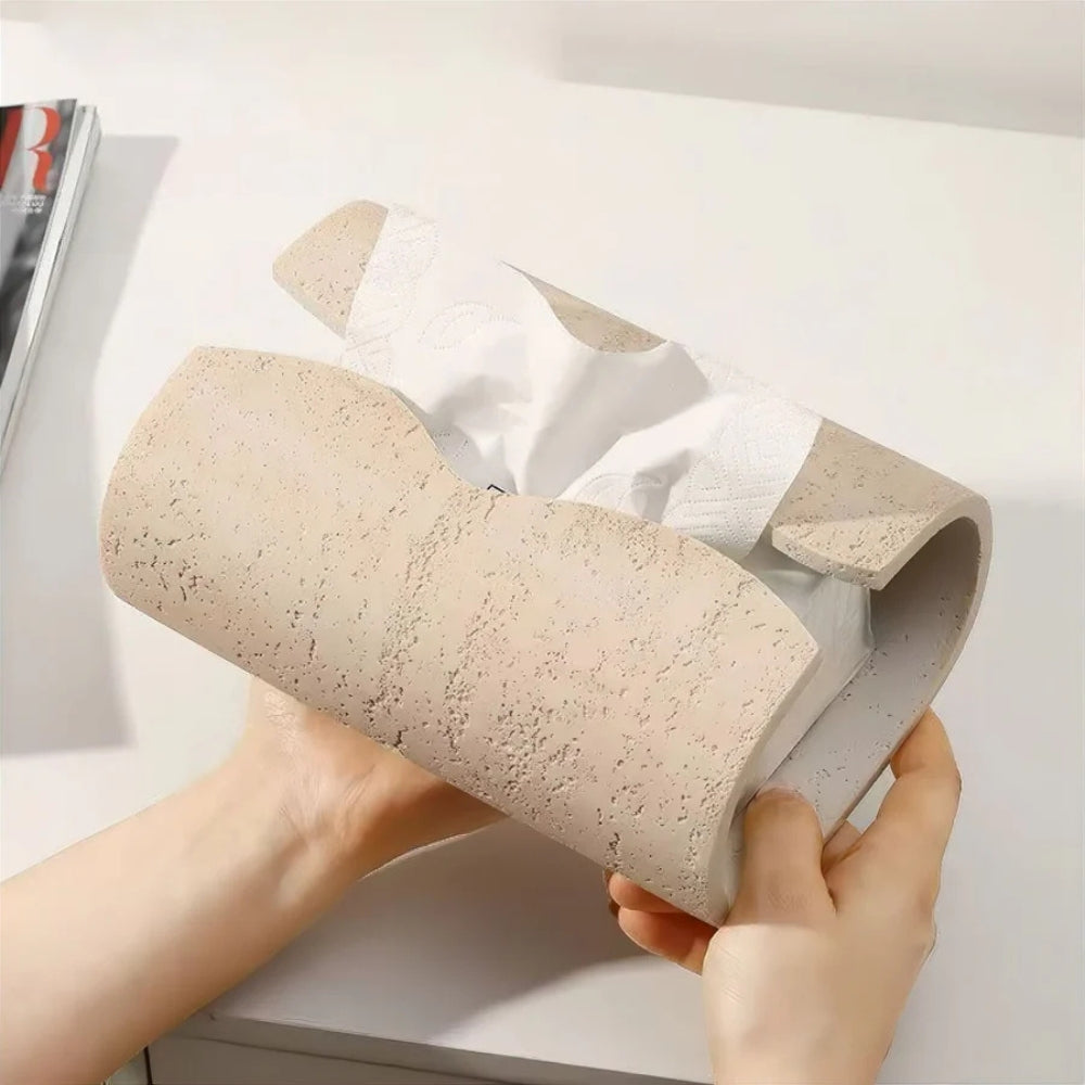 Natural Sandstone Tissue Holder — lifestyle shot