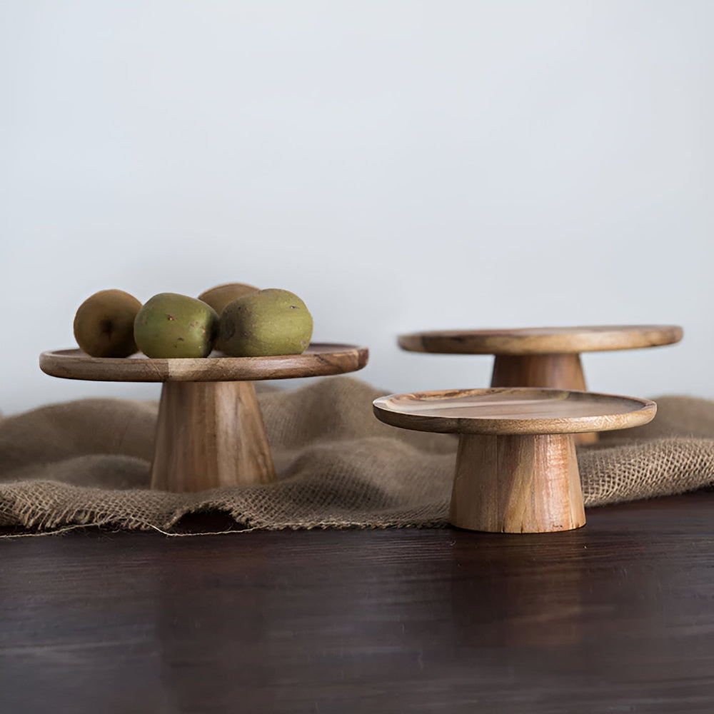 High Stand Wooden Cake Plate — main product photo