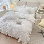 Belle Cotton Plush Ruffle Bedding | 4pcs Set — product detail view