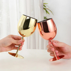 Lustrous Stainless Steel Wine Glass — product in use