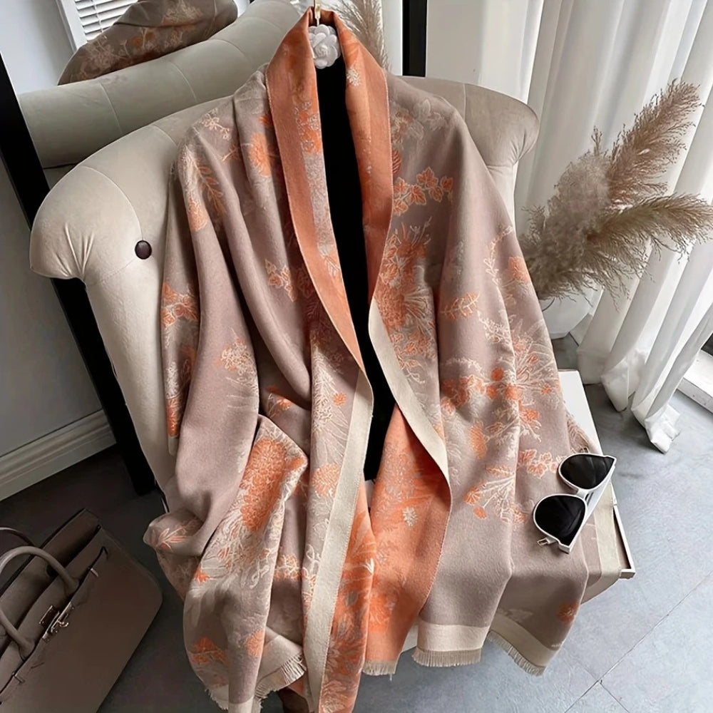 Nuvé Floral Soft Double Sided Scarf — size and scale reference