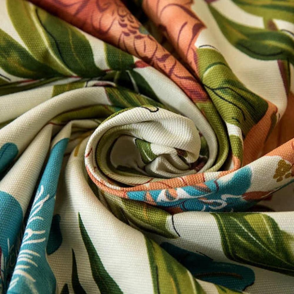 Monstera Leaves Cotton Tablecloth — alternate angle view