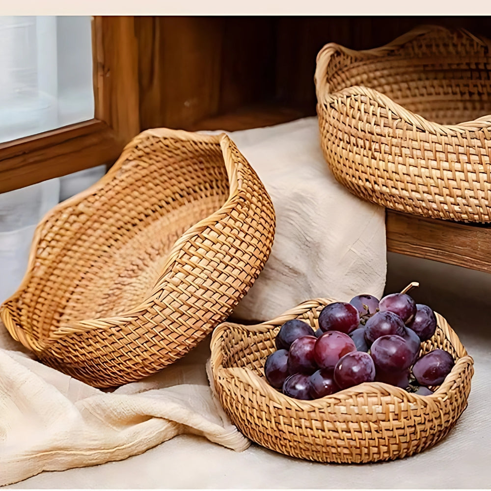 Stylish Handwoven Rattan Basket — alternate angle view