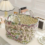 Delicate Floral Canvas Storage Basket — additional view