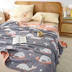 Ocean Dreams Whale Cotton Blanket — alternate angle view