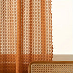 Amber Glow Boho Crochet Curtain — alternate angle view