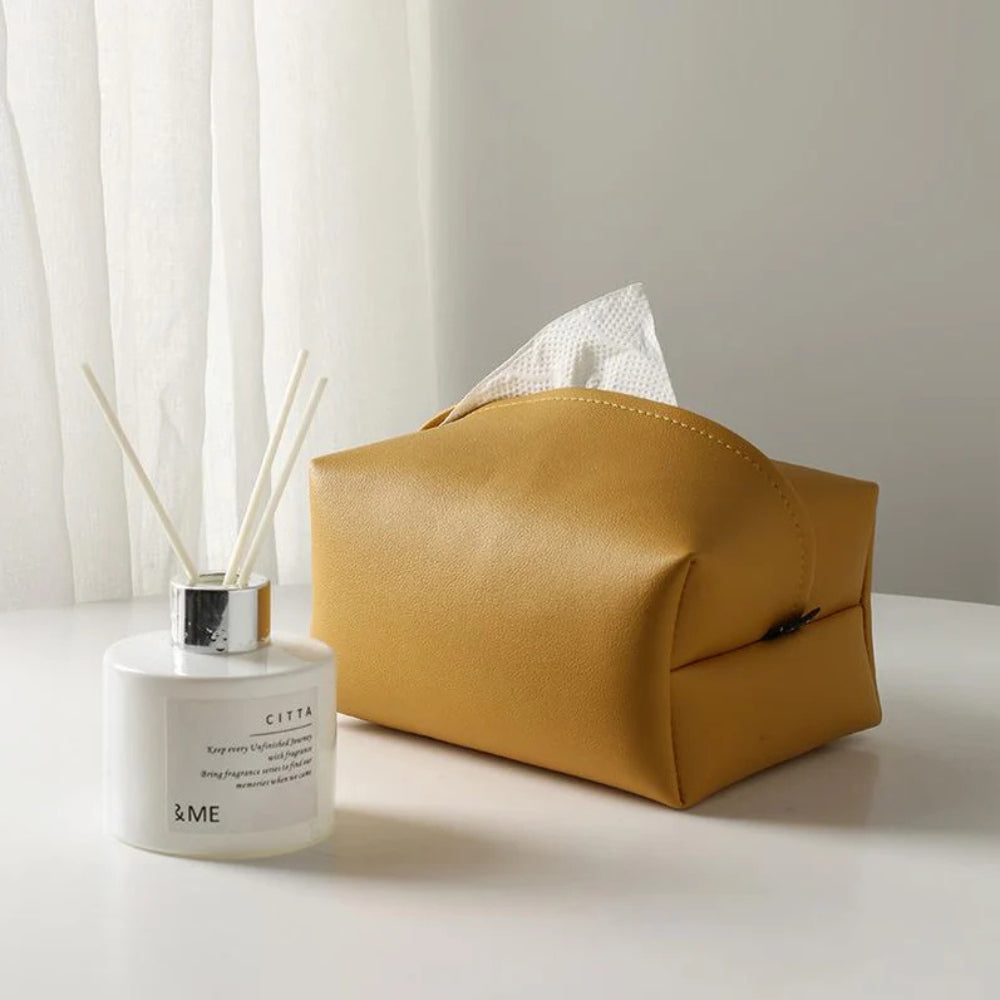 Tisovo Stylish Leather Tissue Case — product detail view