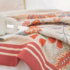 Vineyard Blossom Reversible Cotton Blanket — lifestyle shot