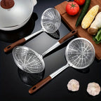 Stainless Steel Wooden Strainer Ladle — product in use