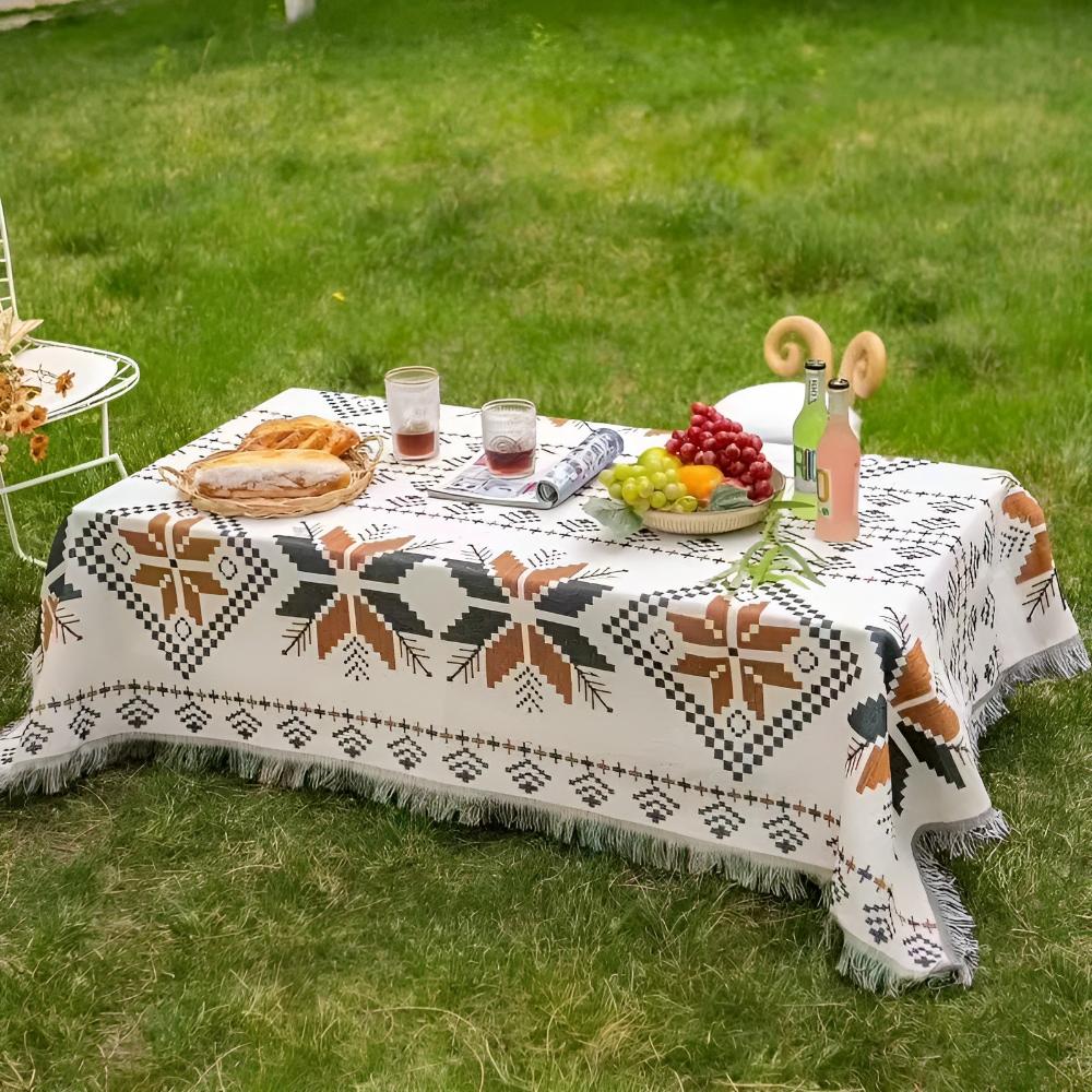 Moroccan Boho Pattern Picnic Mat — product in use