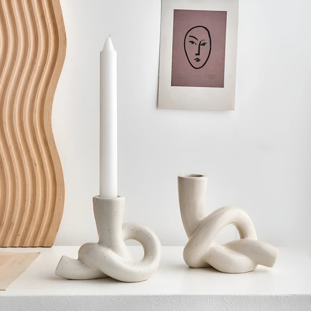 Knot Ceramic Candle Holder — additional view