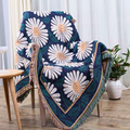 Bohemian Shiragiku Tassel Cotton Knit Blanket — alternate angle view