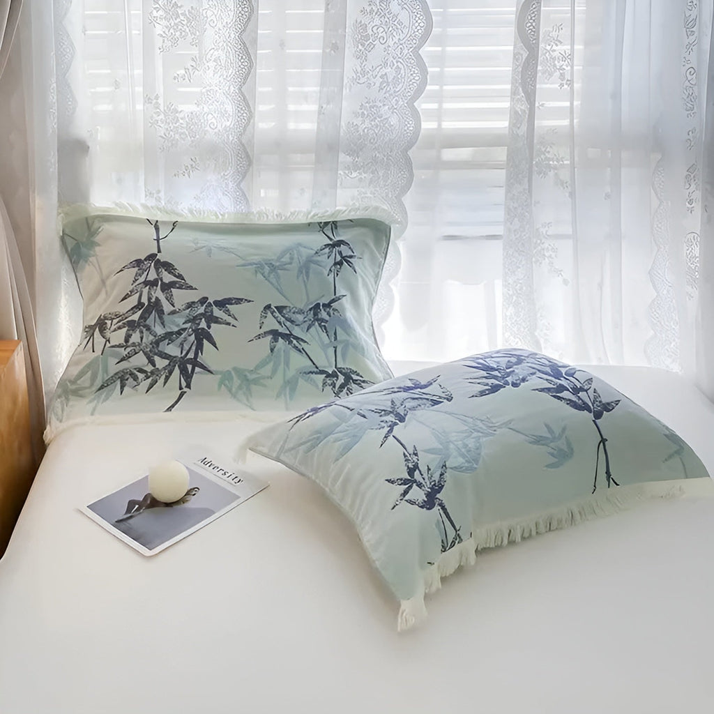 Bamboo Cotton Reversible Jacquard Throw — product close-up