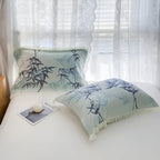 Bamboo Cotton Reversible Jacquard Throw — product close-up