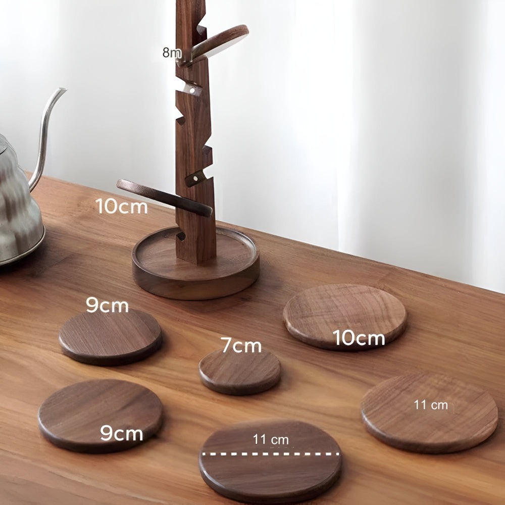 Wooden Trivet Tree Coaster — alternate angle view