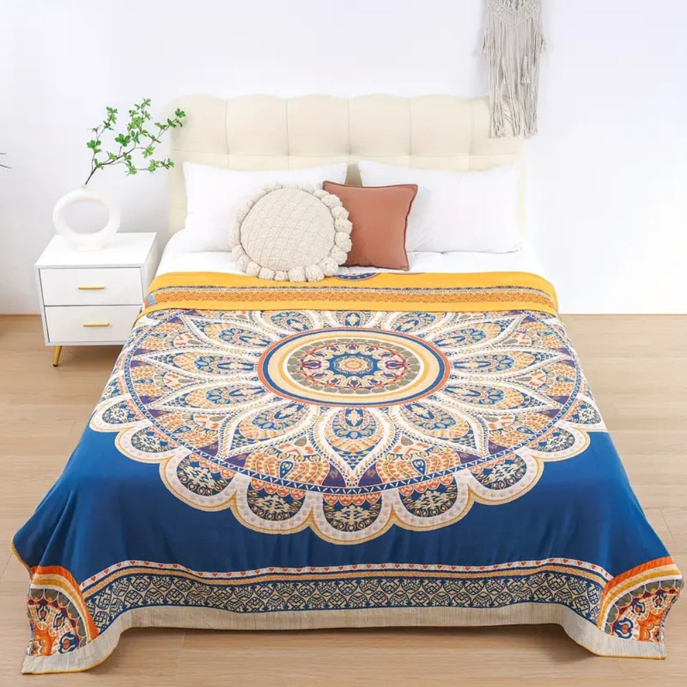 Golden Lotus Comfort Reversible Blanket — product detail view