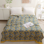 Azure Golden Retro Cotton Blanket — main product photo