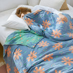 Abstract Sunny Reversible Blanket — lifestyle shot