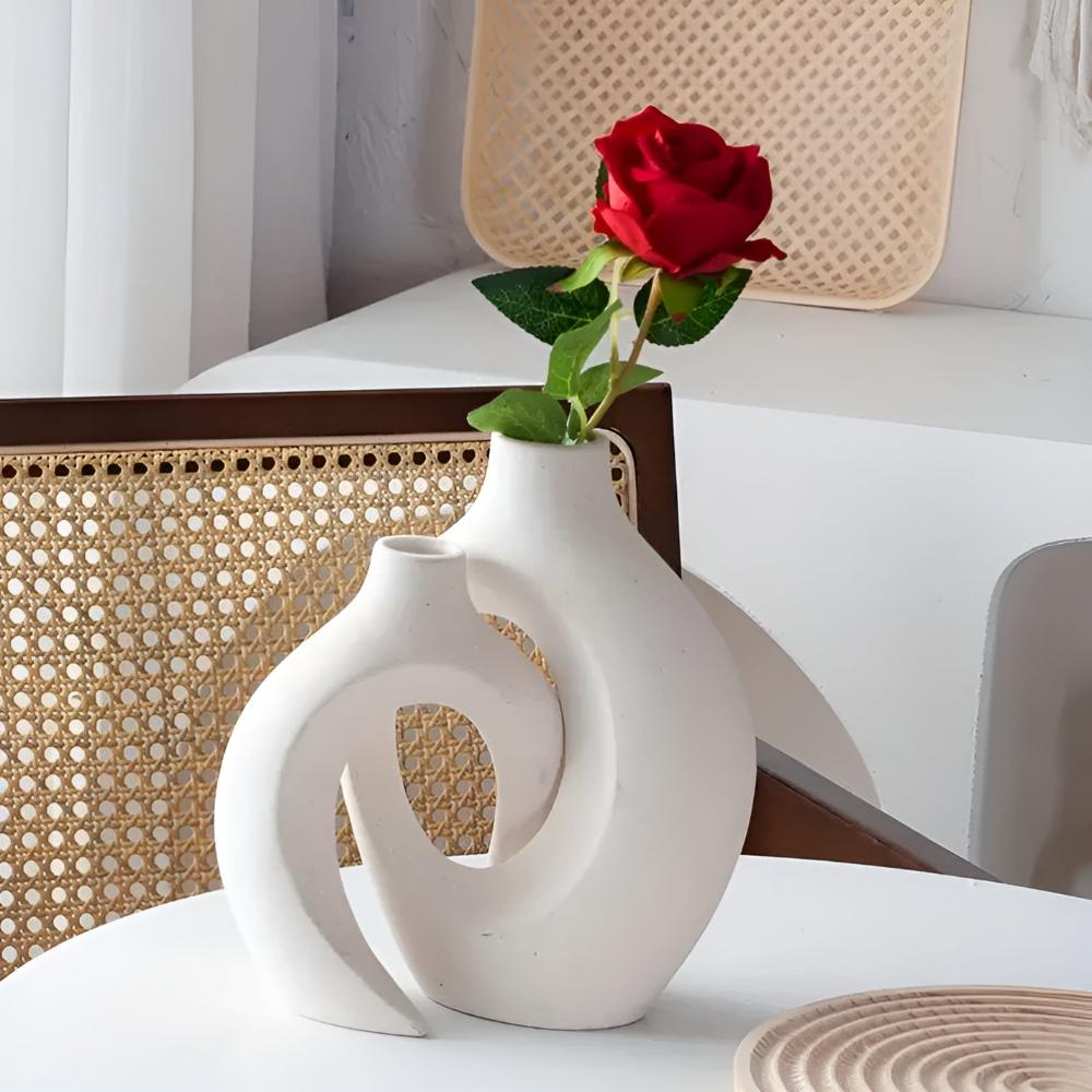 Unity Vase Duo | Modern Abstract Ceramic — material texture close-up