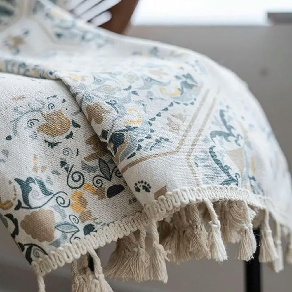 Botanical Bliss Tassel Curtain — alternate angle view