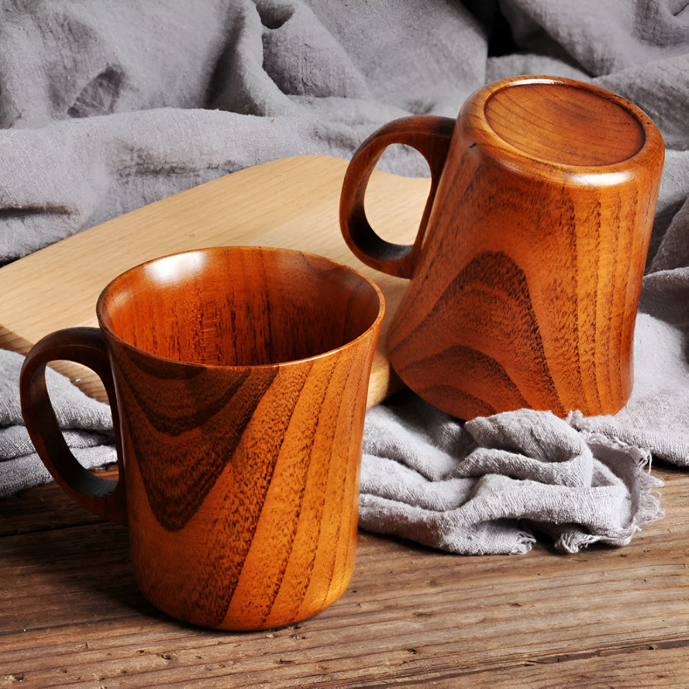 Rustic Japanese Style Wooden Mug — main product photo