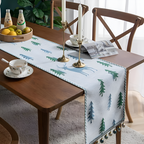 Festive Pine Tree Tassel Runner — lifestyle shot
