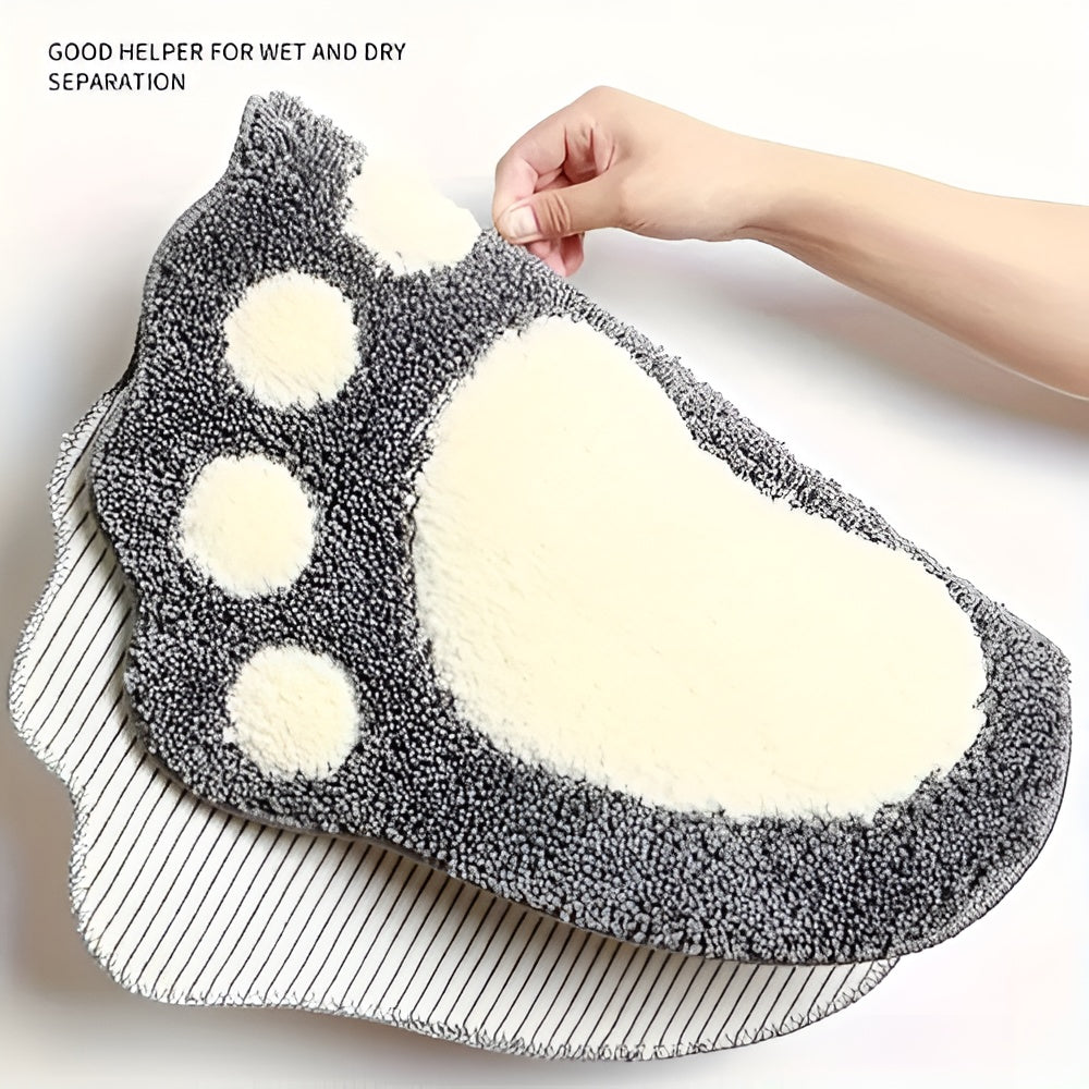 Cute Paw Print Bath Mat — product close-up