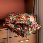 Retro Floral Bohemian Tassel Cushion — product detail view