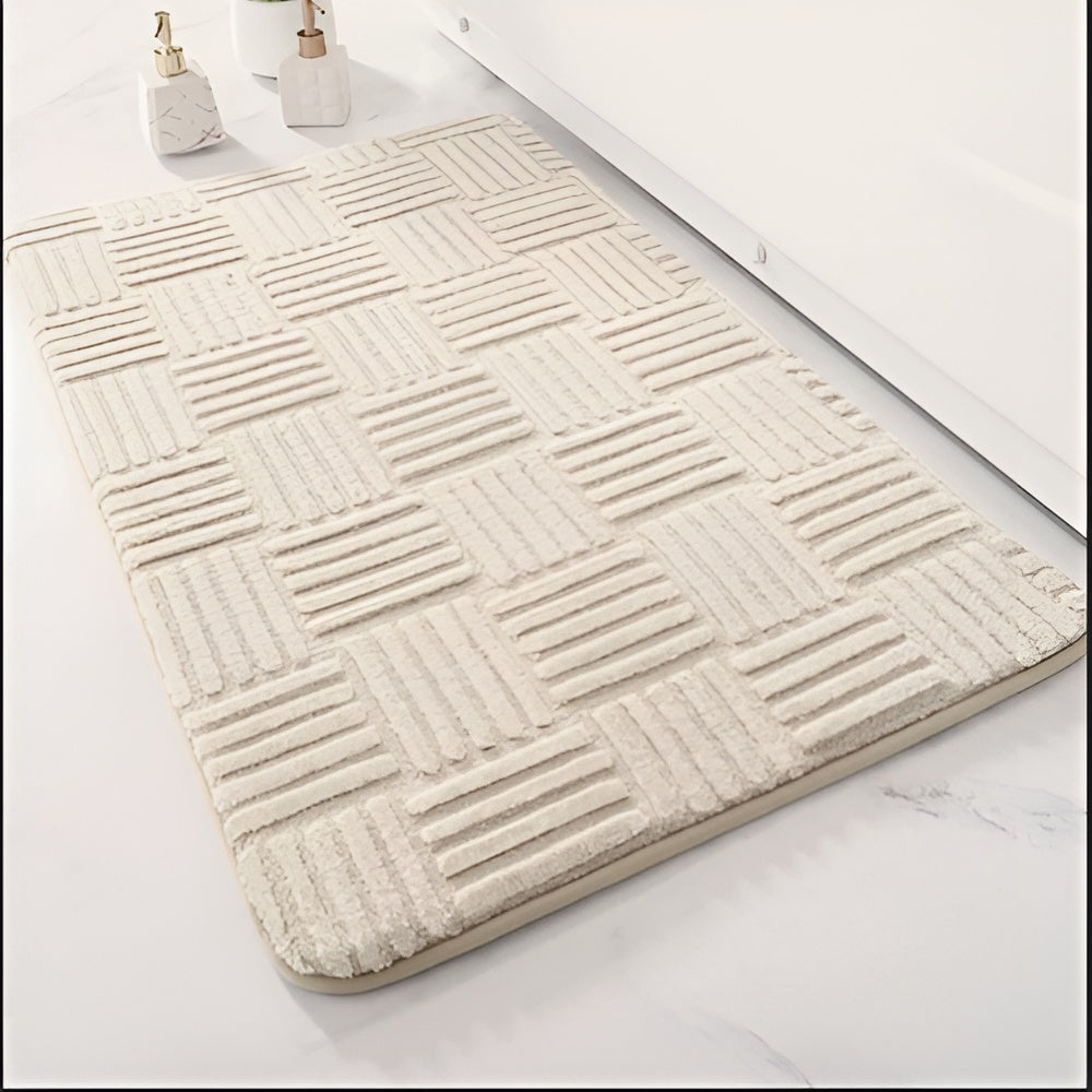 Vivid Grid Absorbent Bath Mat — alternate angle view
