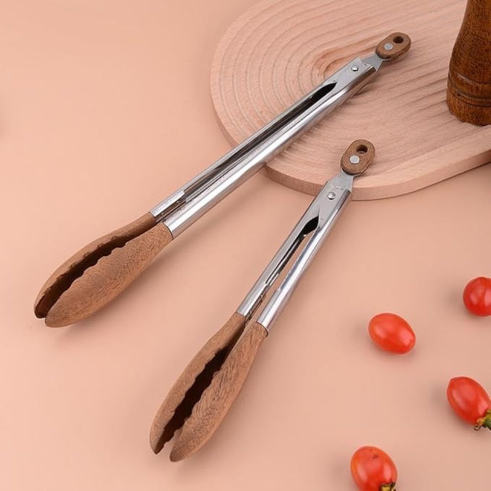 Heritage Wood & Steel Tongs | Set of 2 — additional view