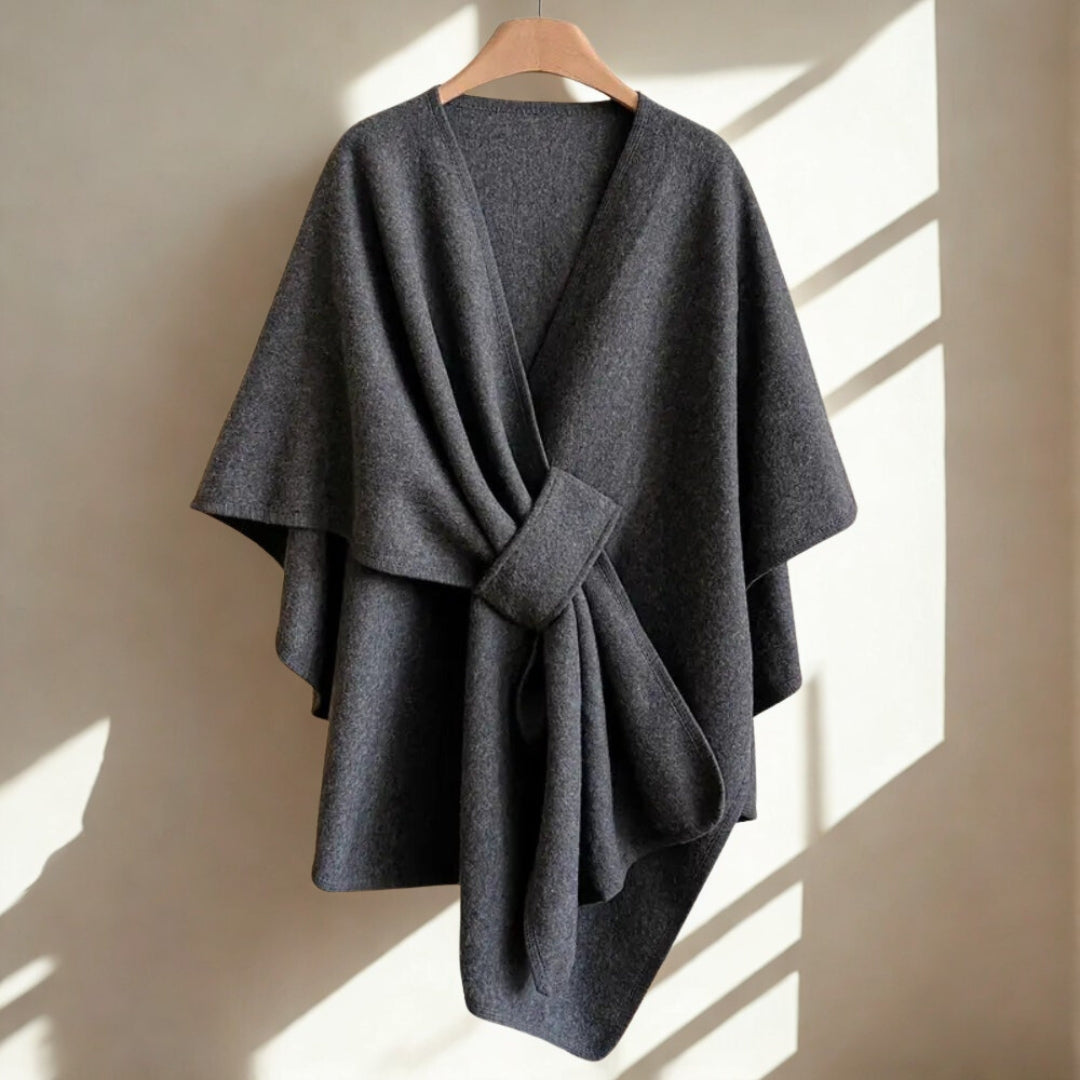 Luxurious Poncho Windproof Shawl Coat — alternate angle view