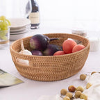 Artisanal Woven Rattan Oval Tray — product in use