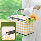 Foldable Checkered Picnic Basket — additional view