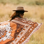 Boho Chic Patterned Throw Blanket — product detail view