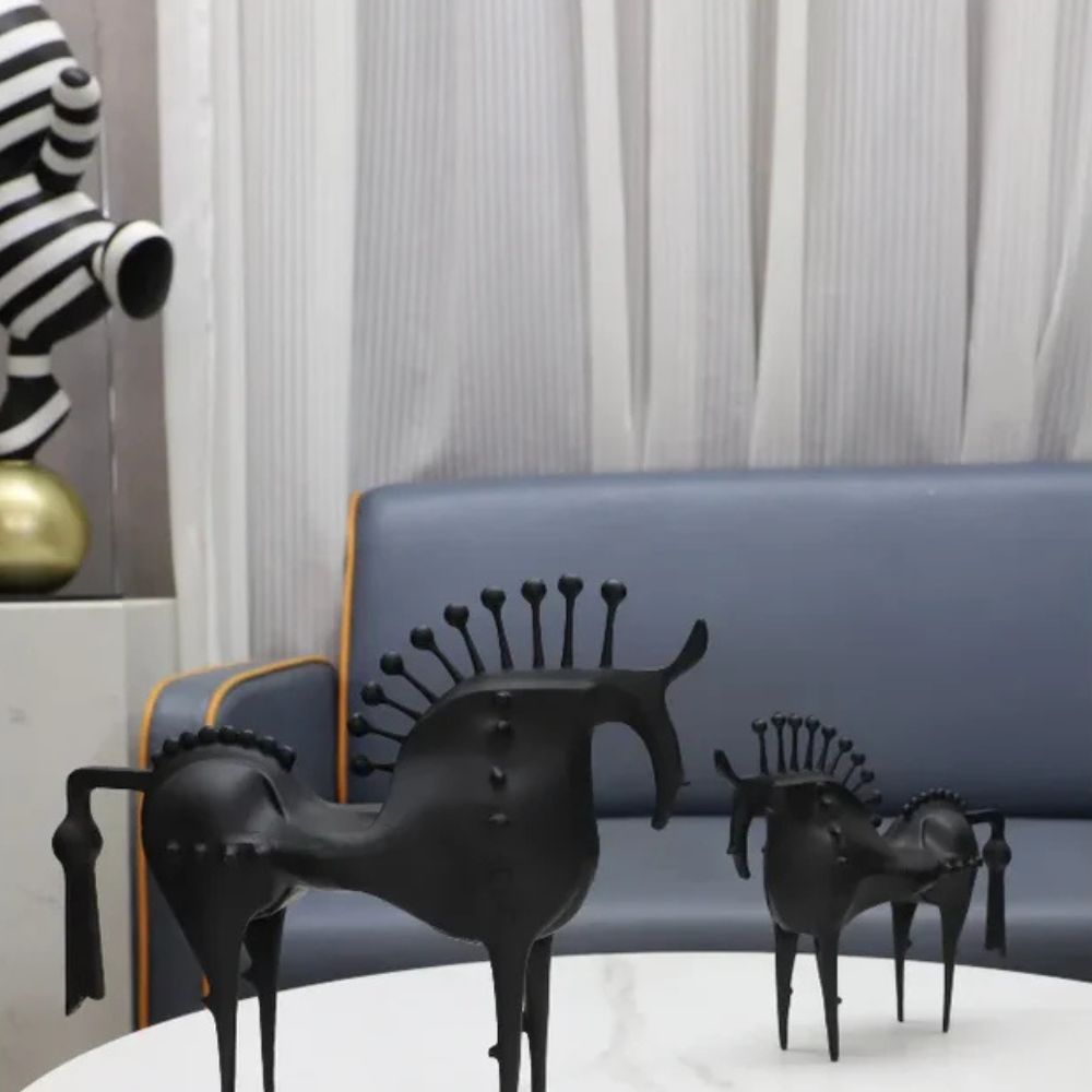 Black Stallion Metal Sculpture — additional view