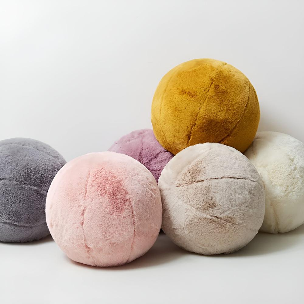 Soft Velvet Spherical Plush Cushions — product in use