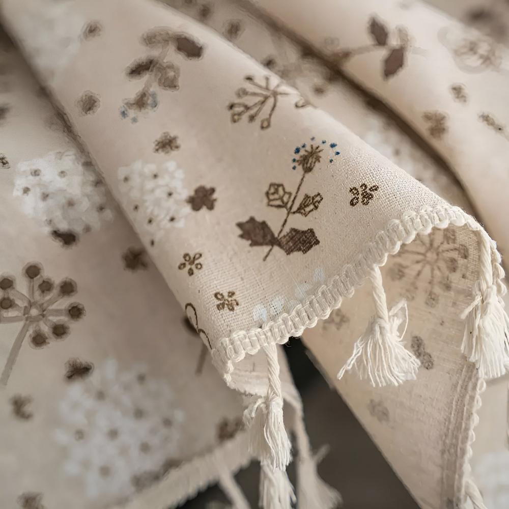 Dandelion Beige Tassel Tablecloth — additional view