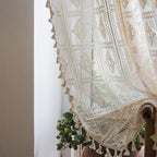 Rhombus Plaid Diamond Pattern Curtain — product in use