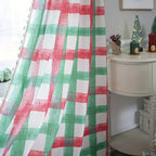 Merry & Bright Plaid Semi-Shading Curtain — product in use