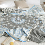 Breathable Cotton Geometric Design Blanket — lifestyle shot
