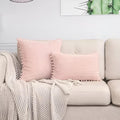 Plush Ribbed Pom-Pom Cushion Cover — product feature detail