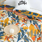 Sunrise Flora Cotton Blanket — product detail view