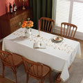 Embroidered Floral Tassel Tablecloth — alternate angle view