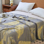 Feather Print Bamboo Fiber Reversible Blanket — product detail view